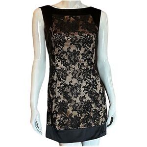 Bebe Silk Dress Black Lace Cocktail Dress Size Small • NEW WITH TAGS •